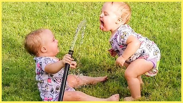 Funny babies playing with water || baby outdoor videos Funny babies playing with water || baby outdoor videos