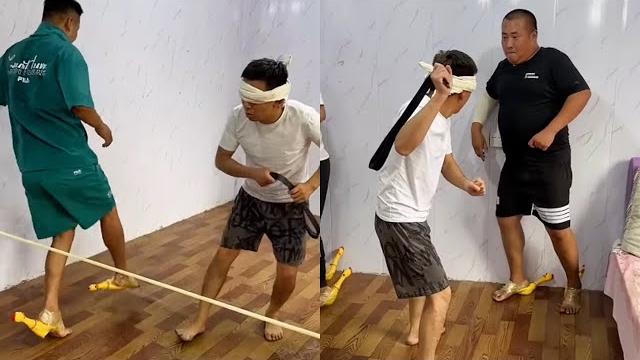Screaming chicken blindfolded beating challenge! men's simple happiness screaming chickens blindfol Screaming chicken blindfolded beating challenge! men's simple happiness screaming chickens blindfol