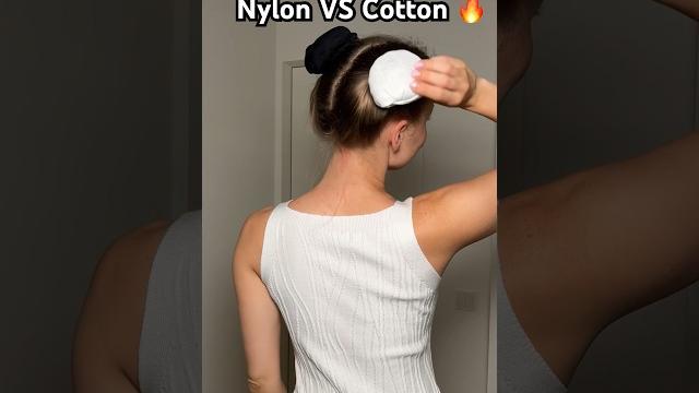 Nylon socks or cotton socks?? #beauty #hairstyle #hairtok #hairhack #hairtutorial #hair #hairbattle Nylon socks or cotton socks?? #beauty #hairstyle #hairtok #hairhack #hairtutorial #hair #hairbattle