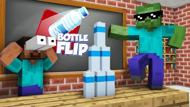 Monster school : bottle flip challenge - minecraft animation Monster school : bottle flip challenge - minecraft animation