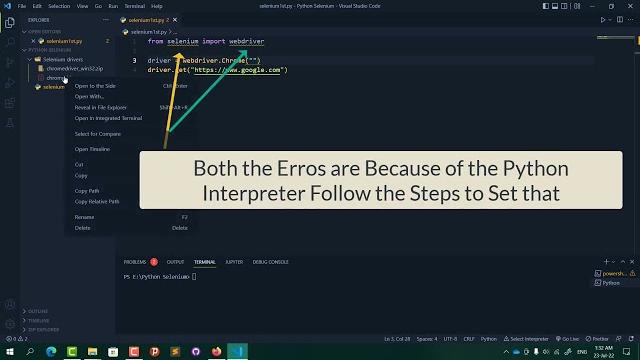 Import could not be resolved from source pylance: fixed | selenium 2022 | python 2022 | vs code Import could not be resolved from source pylance: fixed | selenium 2022 | python 2022 | vs code