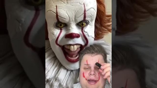 Pennywise reacting to makeup transformation #shorts Pennywise reacting to makeup transformation #shorts