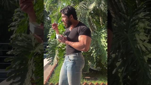 Muscle guy in his tight jeans Muscle guy in his tight jeans