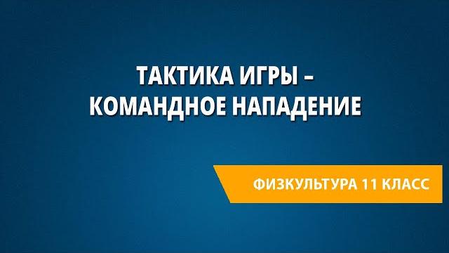 Тактика игры – командное нападение Тактика игры – командное нападение