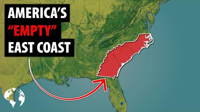 Why so few americans live in this huge area of the east coast Why so few americans live in this huge area of the east coast
