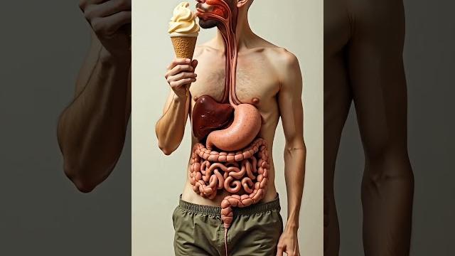 See how ice cream travels through your body! See how ice cream travels through your body!