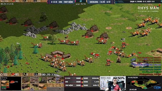 Chim sẻ đi nắng - u98 - truy mệnh vs team shenlong | 3v3 cung r | 22/01/2024 #aoe #chimsedinang Chim sẻ đi nắng - u98 - truy mệnh vs team shenlong | 3v3 cung r | 22/01/2024 #aoe #chimsedinang