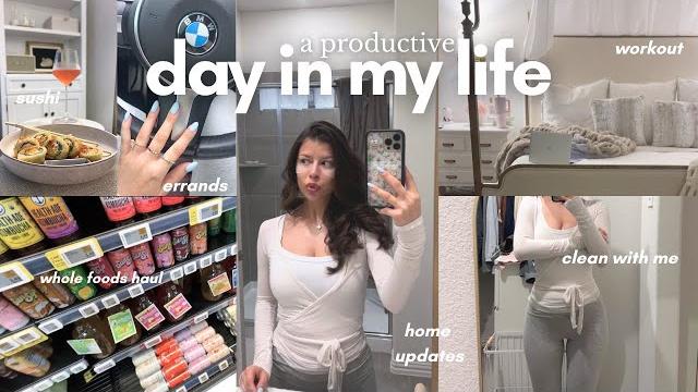 Day in my life clean with me, whole foods run, meetings, home updates + skincare routine Day in my life clean with me, whole foods run, meetings, home updates + skincare routine