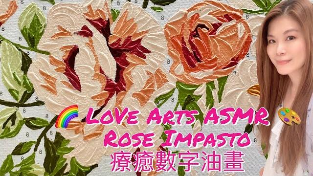 Asmr color acrylic paint by numbers impasto rose flower painting #asmrimpastopainting #impastoflower Asmr color acrylic paint by numbers impasto rose flower painting #asmrimpastopainting #impastoflower