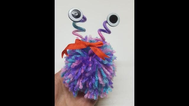 #shorts милый монстр из помпона #shorts милый монстр из помпона