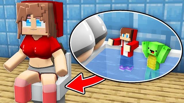 Jj and mikey hide inside jj girl`s toilet! but jj`s girl caught them in minecraft - maizen Jj and mikey hide inside jj girl`s toilet! but jj`s girl caught them in minecraft - maizen