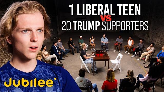 Can 1 woke teen survive 20 trump supporters? | surrounded Can 1 woke teen survive 20 trump supporters? | surrounded