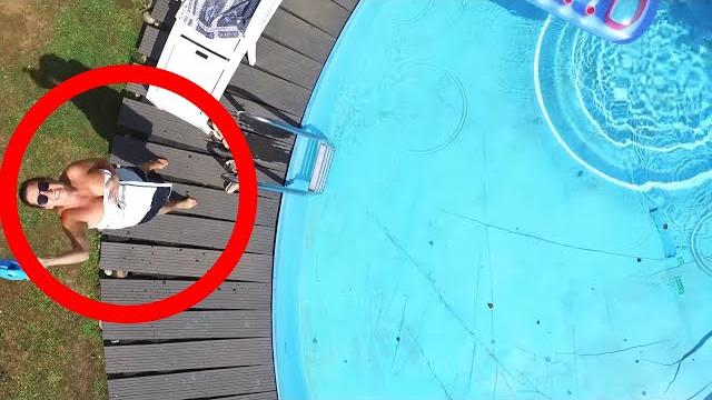 Drone fail spy helicopter woman on pool - goes terribly wrong! dji phantom 4 crash video Drone fail spy helicopter woman on pool - goes terribly wrong! dji phantom 4 crash video