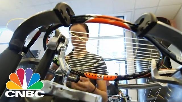 Inside the us open tennis racket string room | cnbc Inside the us open tennis racket string room | cnbc