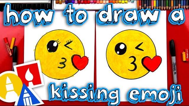 How to draw the kissing emoji How to draw the kissing emoji
