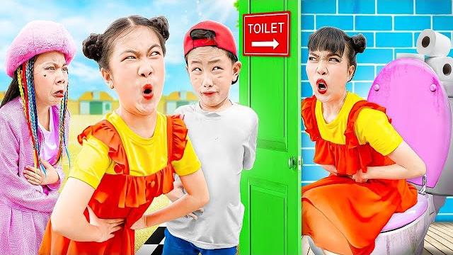 Baby doll & friends play squid game 2 red light green light - funny stories about baby doll Baby doll & friends play squid game 2 red light green light - funny stories about baby doll