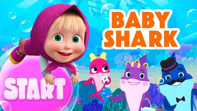 Baby shark masha and the bear official new song 🩵 songs for kids Baby shark masha and the bear official new song 🩵 songs for kids