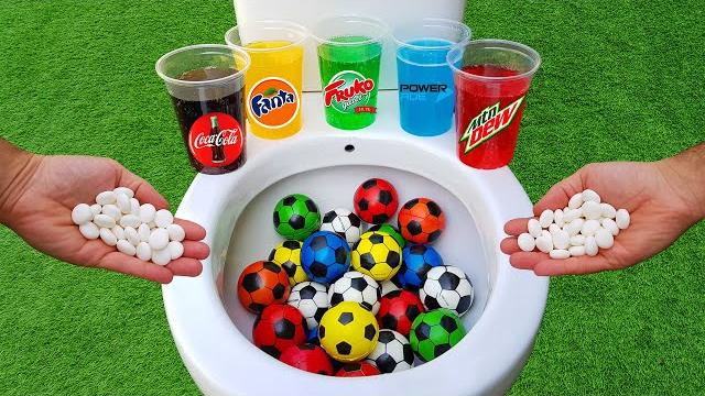 Football vs coca cola zero, fanta, mtn dew, powerade, fruko and mentos in the toilet Football vs coca cola zero, fanta, mtn dew, powerade, fruko and mentos in the toilet