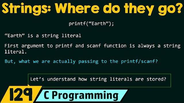 Storing the string literals Storing the string literals