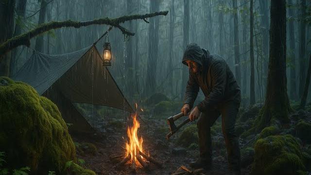 Solo overnight camping in the rain - relaxing in the tent with the satisfying sound of nature - asmr Solo overnight camping in the rain - relaxing in the tent with the satisfying sound of nature - asmr