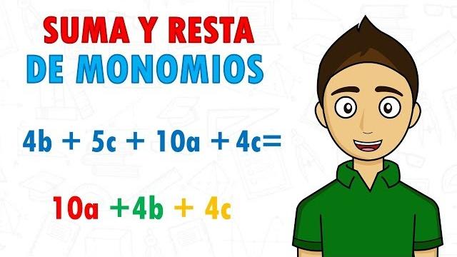 Suma y resta de monomios super facil - para principiantes Suma y resta de monomios super facil - para principiantes