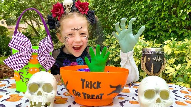 Nastya and a story for children on halloween Nastya and a story for children on halloween