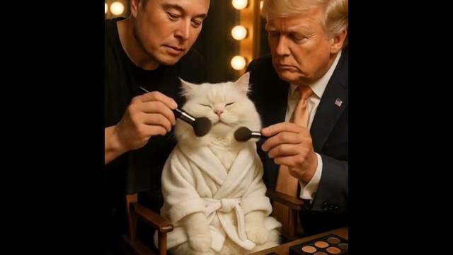 Trump & elon do cat’s makeup?! | backstage glam show Trump & elon do cat’s makeup?! | backstage glam show