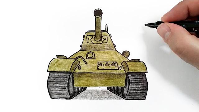 Как нарисовать танк спереди ! Как нарисовать танк спереди !