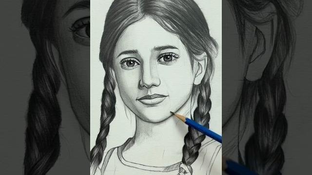 How to draw girl easy trick #pencil #pencildrawing How to draw girl easy trick #pencil #pencildrawing