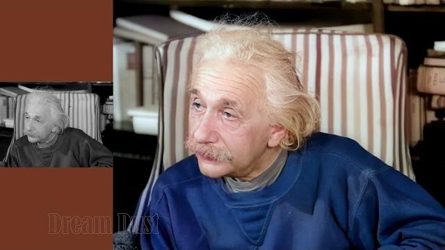 Albert einstein said "i agree" , color video Albert einstein said "i agree" , color video