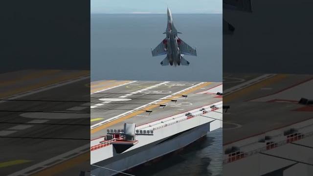 Su-33 cobra landing on aircraft carrier in dcs. #shorts Su-33 cobra landing on aircraft carrier in dcs. #shorts