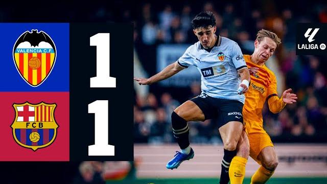 Valencia 1 vs 1 fc barcelona | laliga 2023/24 md17 Valencia 1 vs 1 fc barcelona | laliga 2023/24 md17
