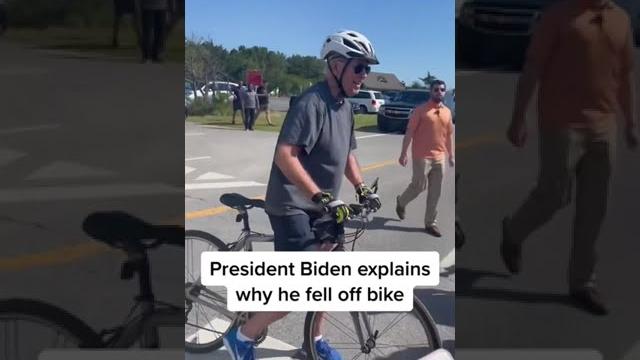 President #biden explains why he fell off bike President #biden explains why he fell off bike