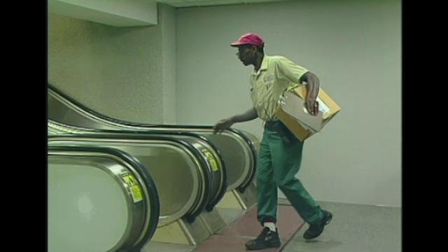 Candid camera classic: escalator trap! Candid camera classic: escalator trap!